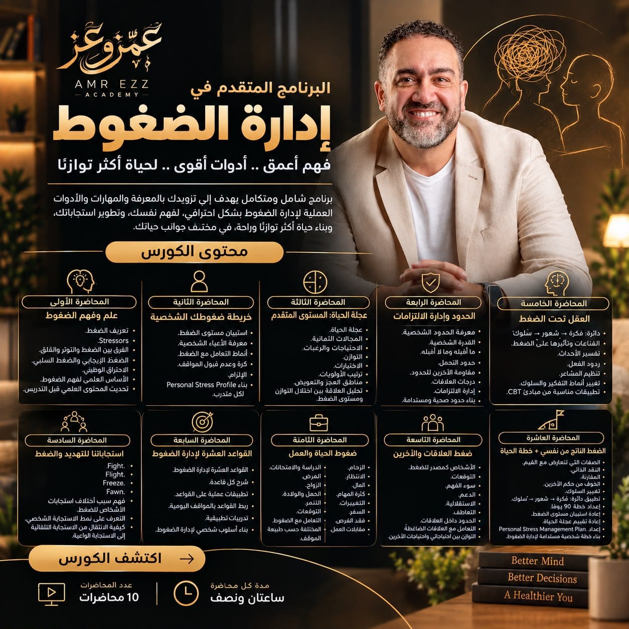 غلاف البرنامج المتقدم في إدارة الضغوط مع عمرو عز